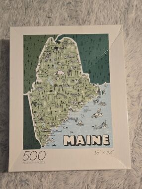 Brainstorm Maine Illustrated 500-Piece Jigsaw Puzzle